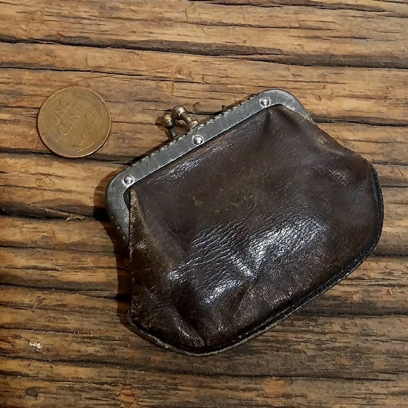 antique leather coin purse